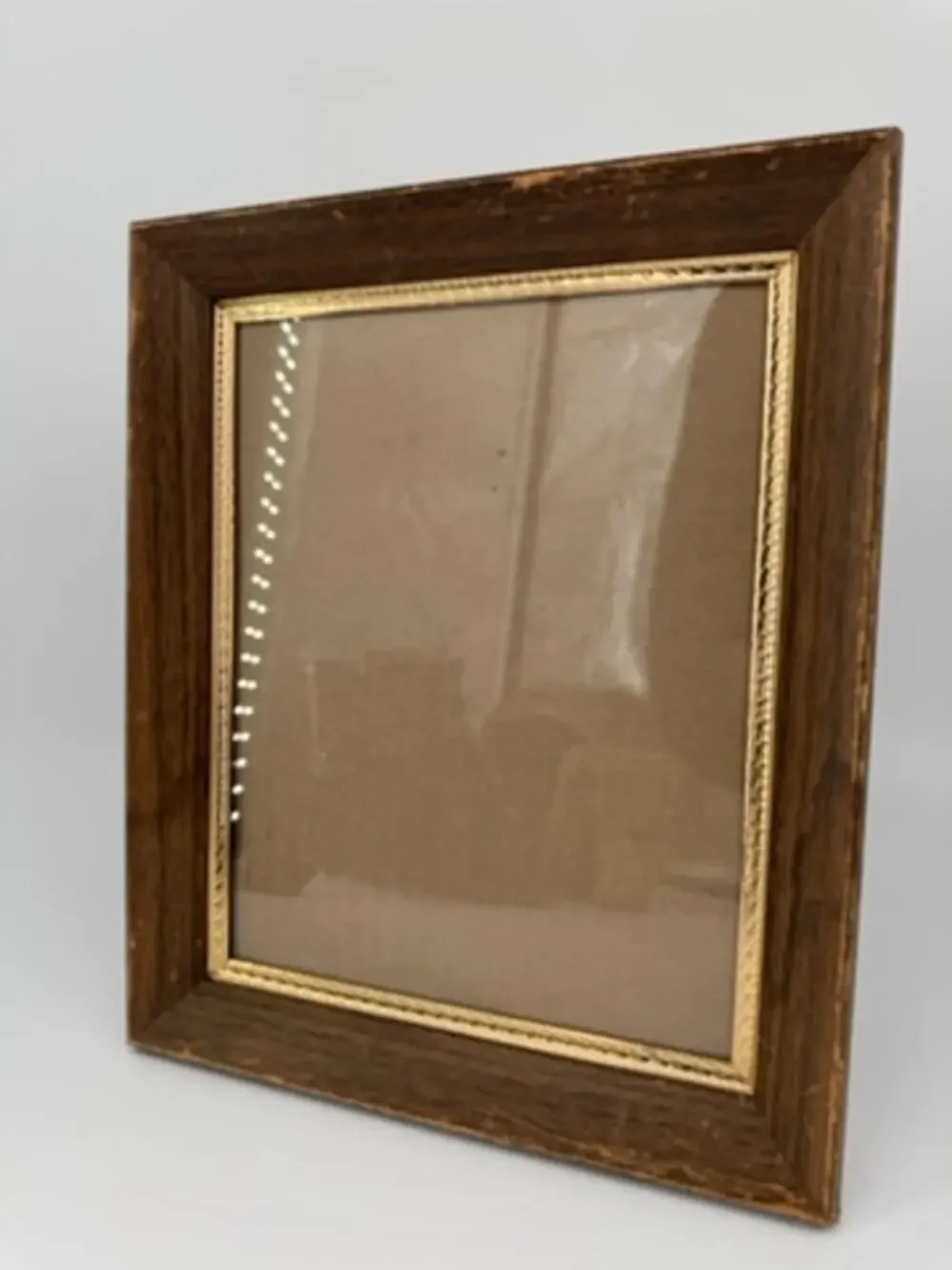 Vintage Wood 8x10 Picture Frame Gold Gilt Insert Easel Back Wall Hanging